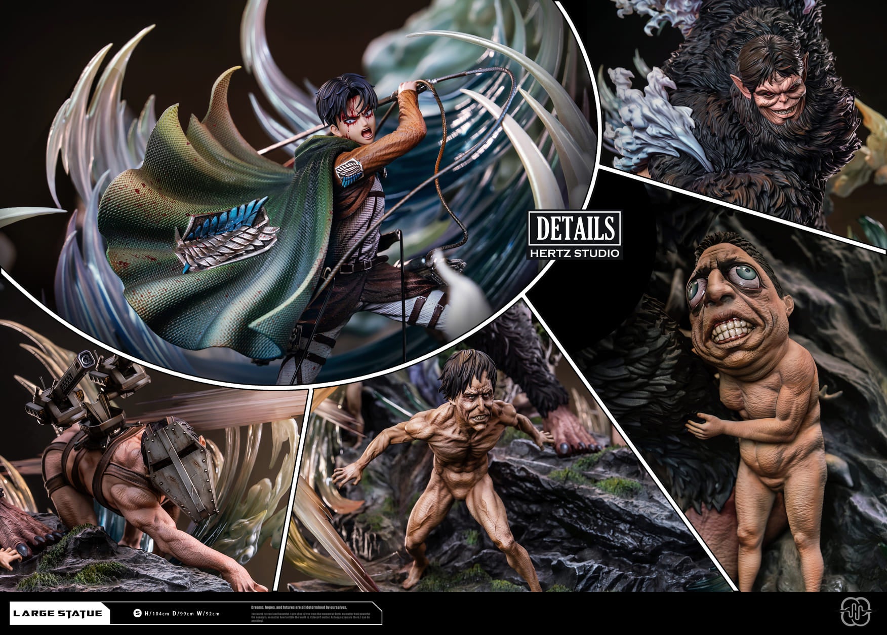 (Pre-order) Hertz Studio Attack On Titan Beast Titan x Levi x Cart Titan